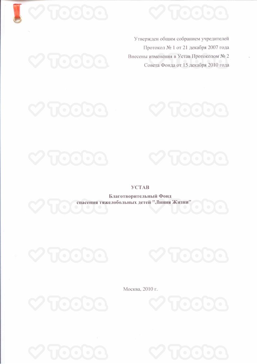 Устав_Линия_Жизни.pdf, The Life Line, page 1