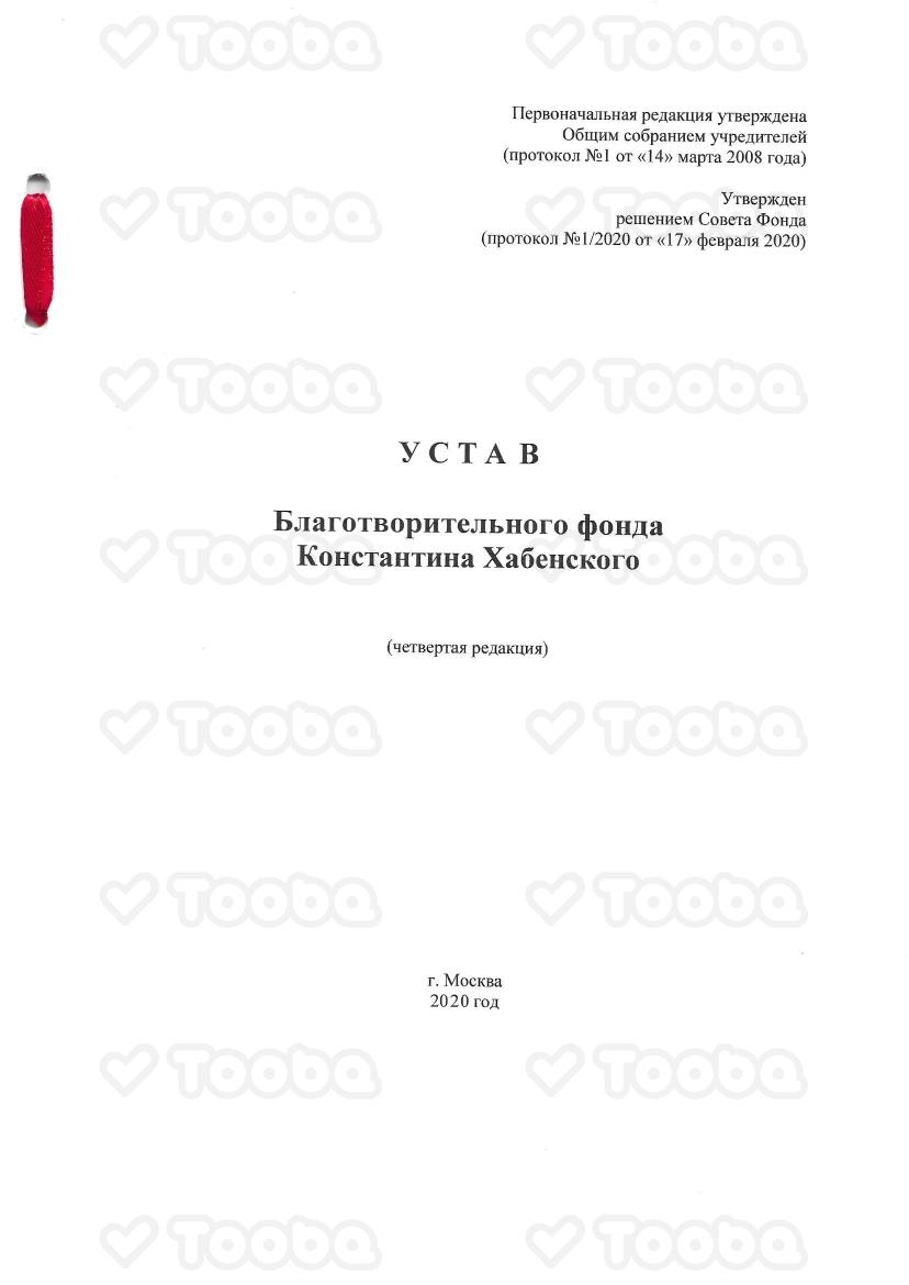 dfabf94b37b91884f08aa853798702bd.pdf, Khabensky Charitable Foundation, page 1