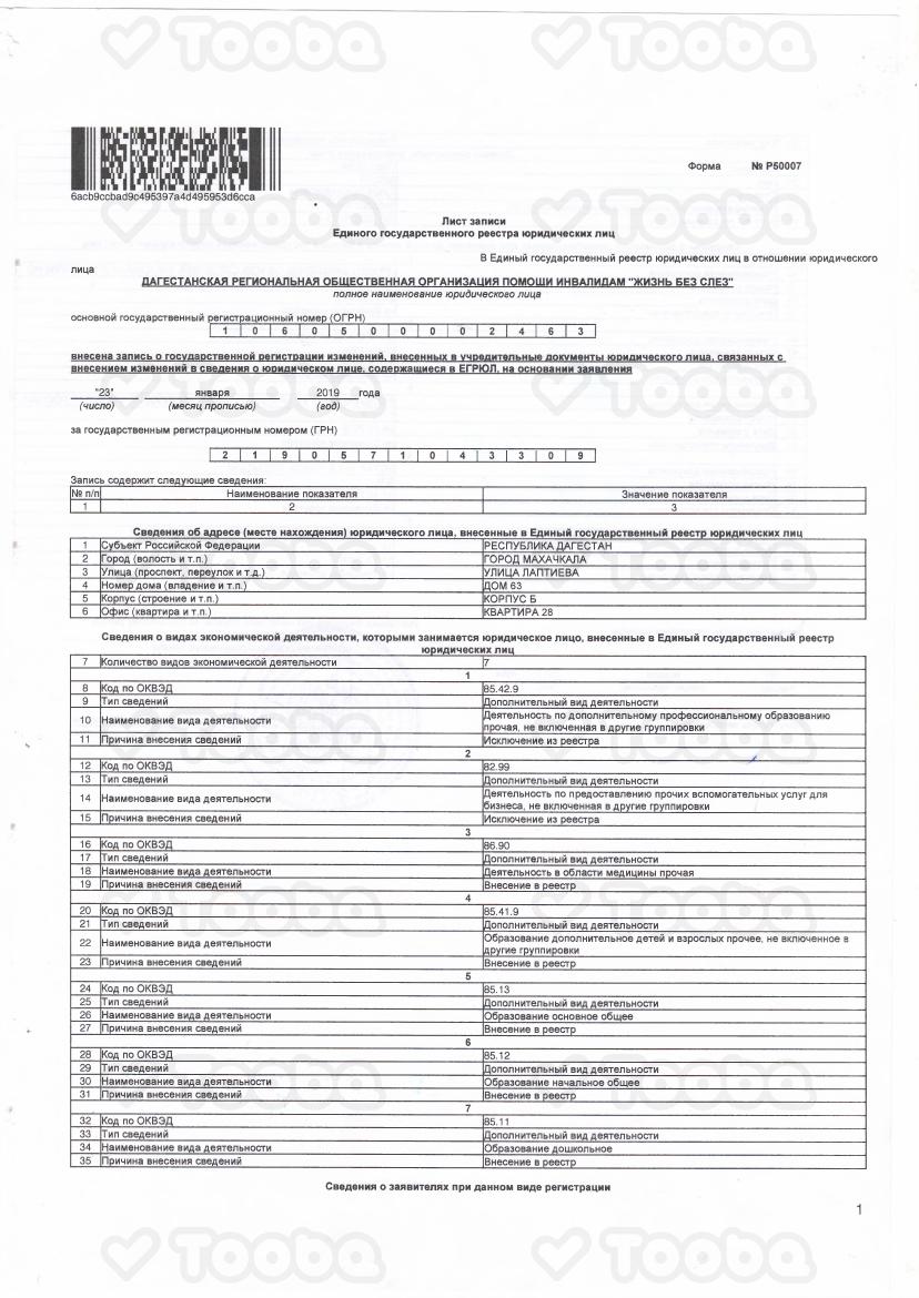 Лист_записи_от_23.01.19г.pdf, Life without Tears, page 1
