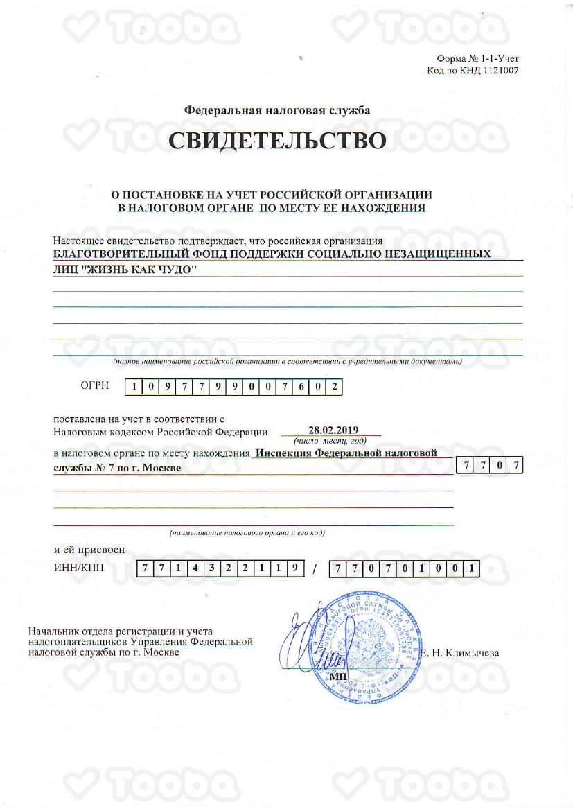 Svidetelstvo_nalogovoi.PDF, Jizn kak chudo, page 1