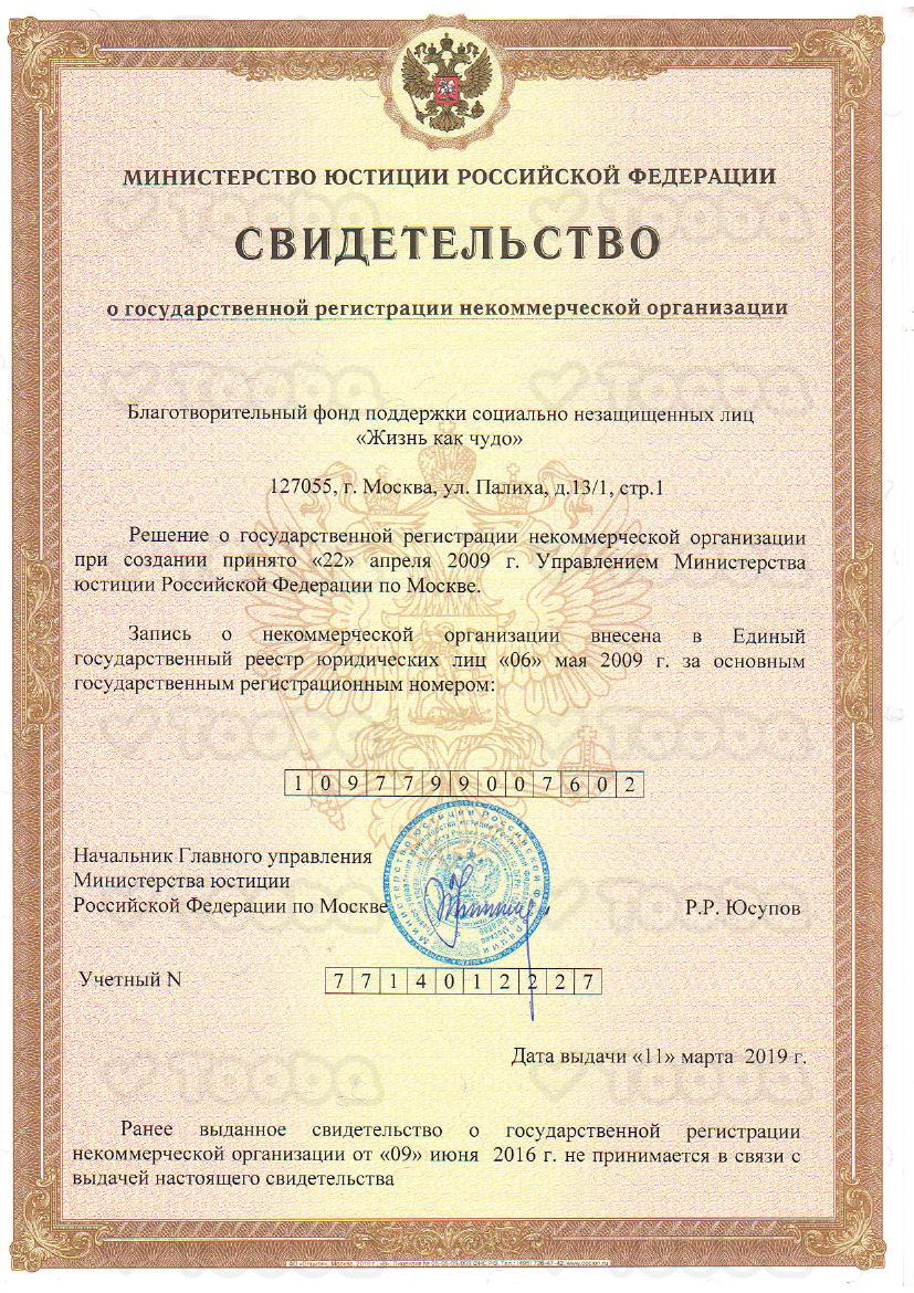 Svidetelstvo_registracii.PDF, Jizn kak chudo, page 1