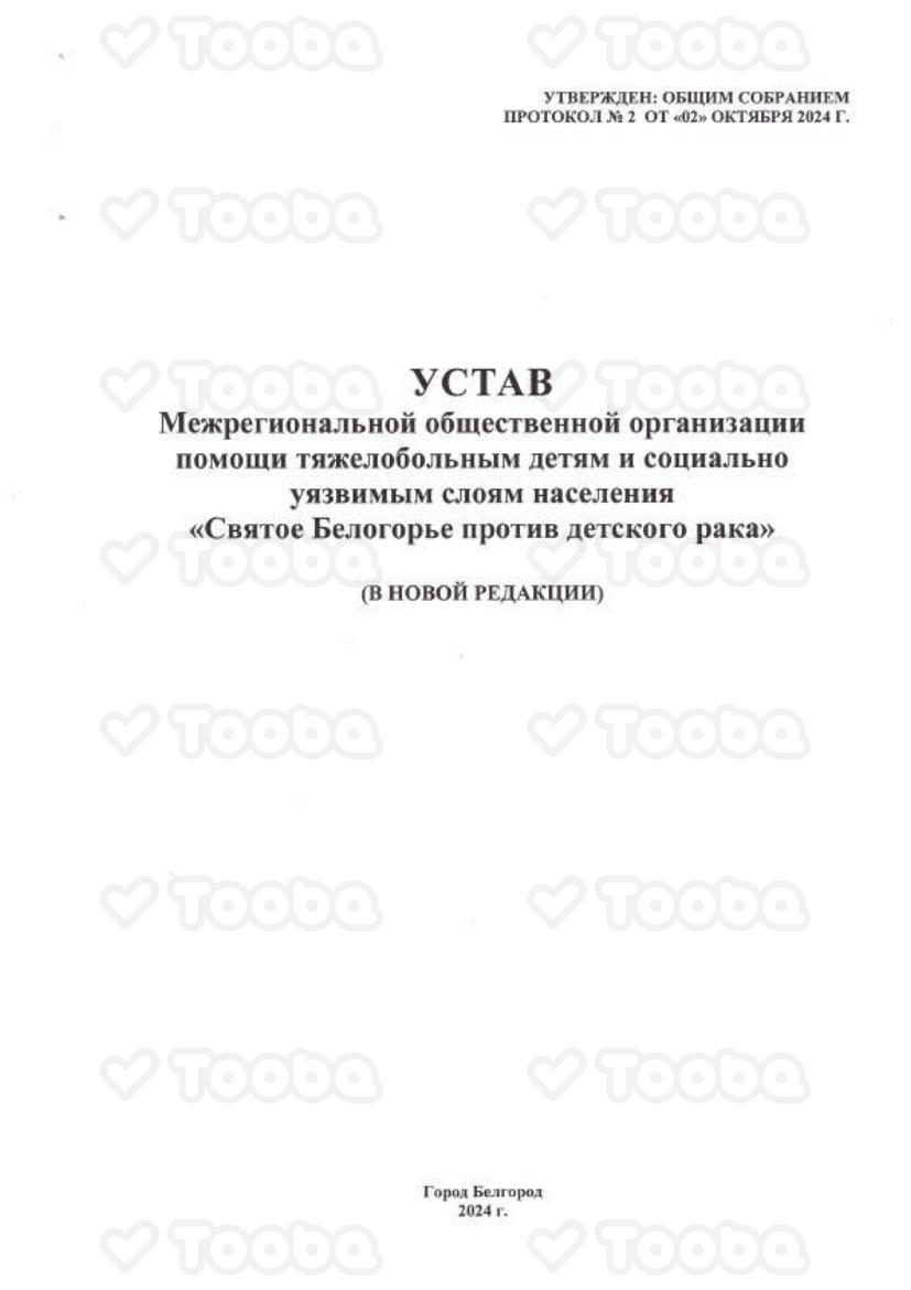 УСТАВ_МОО_2024.pdf, St. Belogorye against childhood cancer, page 1