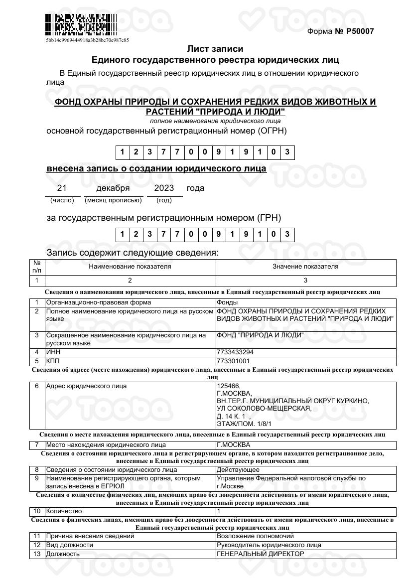 Лист_записи_в_егрюл_о_создании_юр_лица.pdf, The Nature and People, page 1