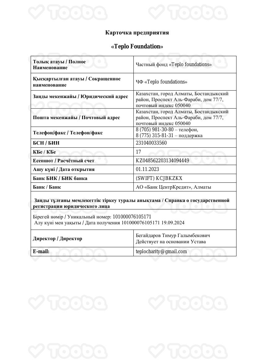 Карточка_предприятия.pdf фонда «Teplo Foundation», страница 1