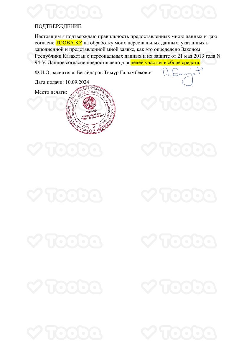 Подтверждение.pdf фонда «Teplo Foundation», страница 1