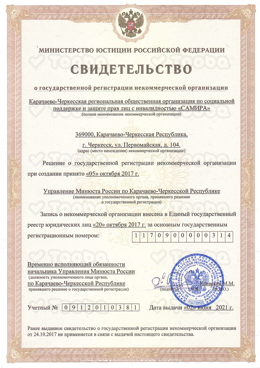 огрн, KCH ROO "SAMIRA", page 1