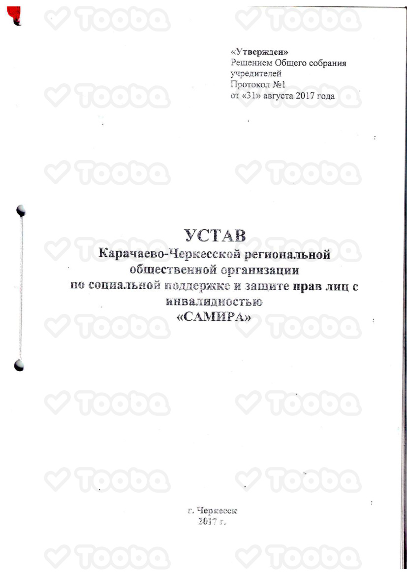 устав, KCH ROO "SAMIRA", page 1