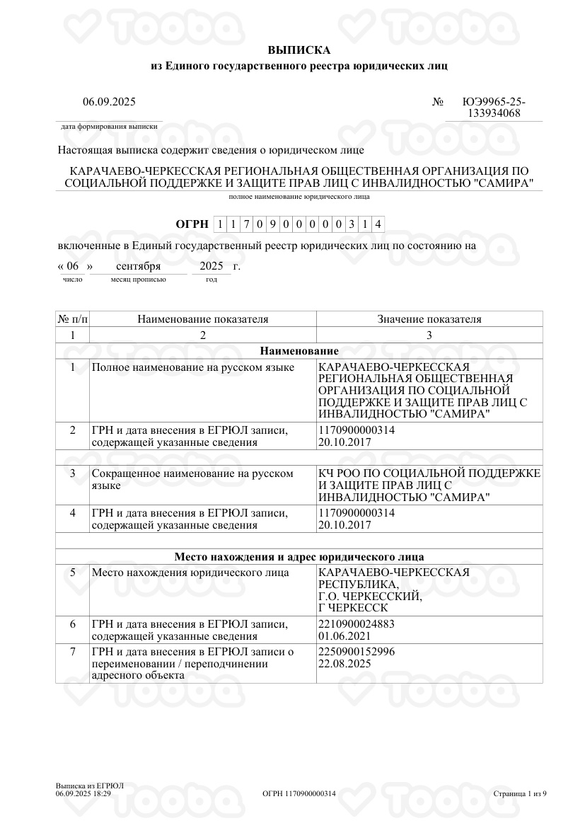 егрюл, KCH ROO "SAMIRA", page 1