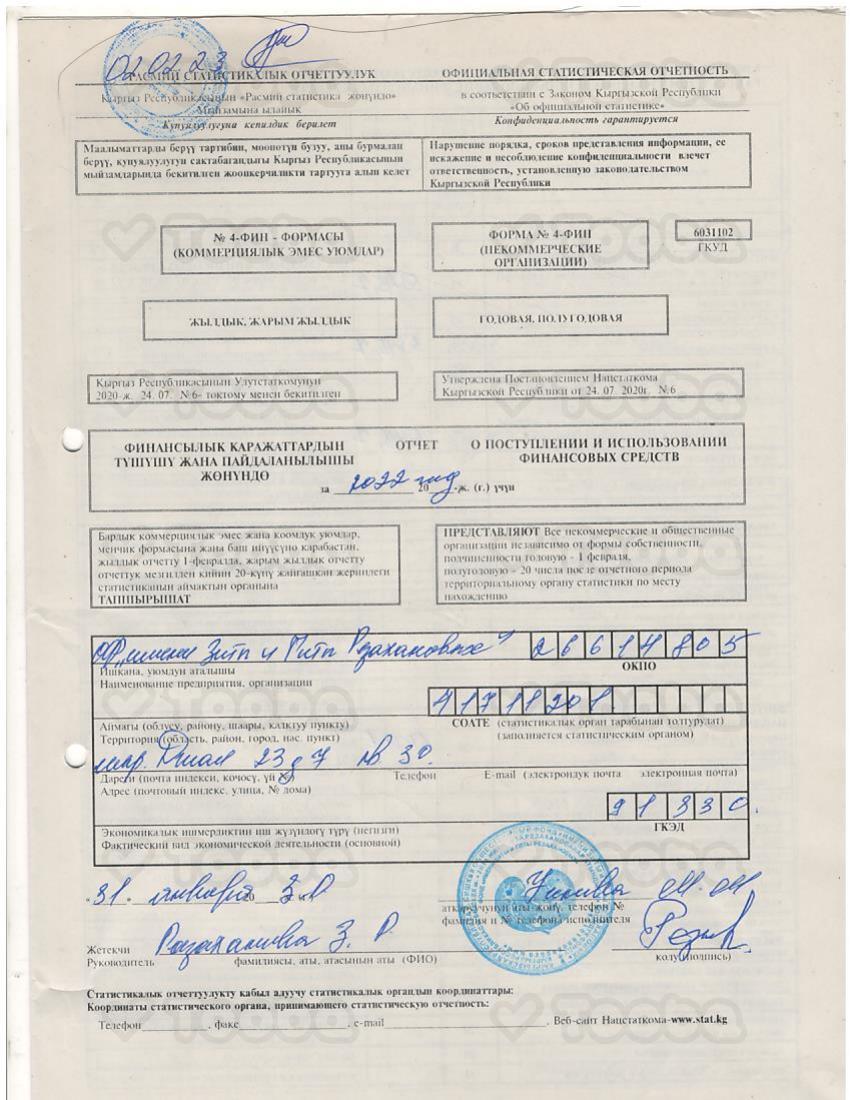 Финансовый_отчет_за_2022_год_ОФ_1.pdf, Fund Zita and Gita Razahanov, page 1