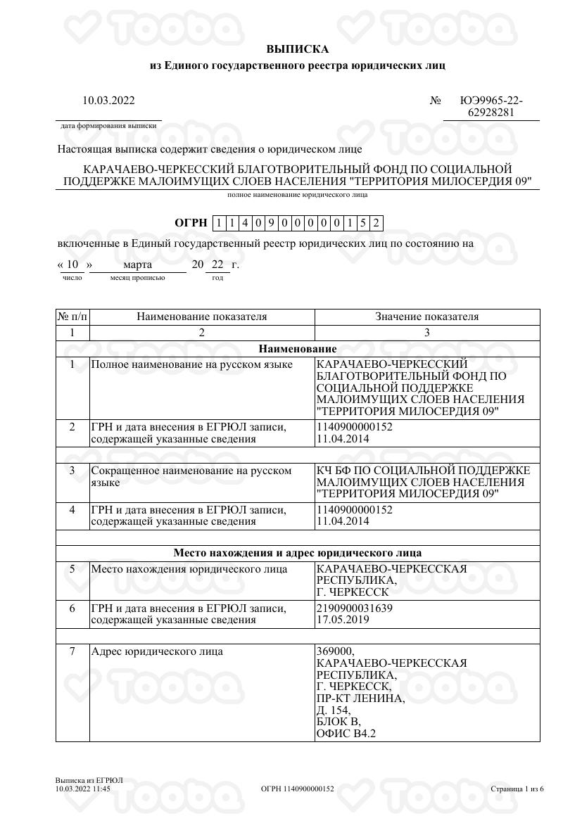 Выписка_из_ЕГРЮЛ_______10.03.2022.pdf, Territoriya miloserdiya, page 1
