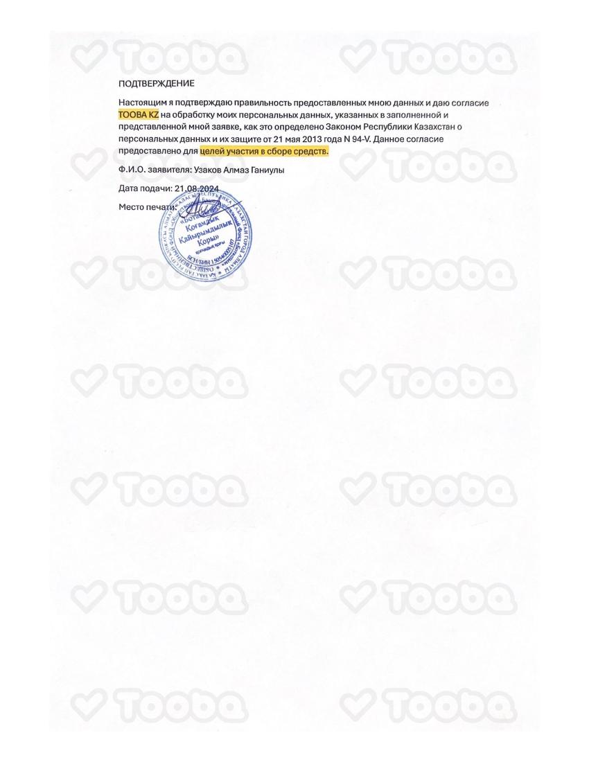 ПОДТВЕРЖДЕНИЕ.pdf фонда «Боташым», страница 1