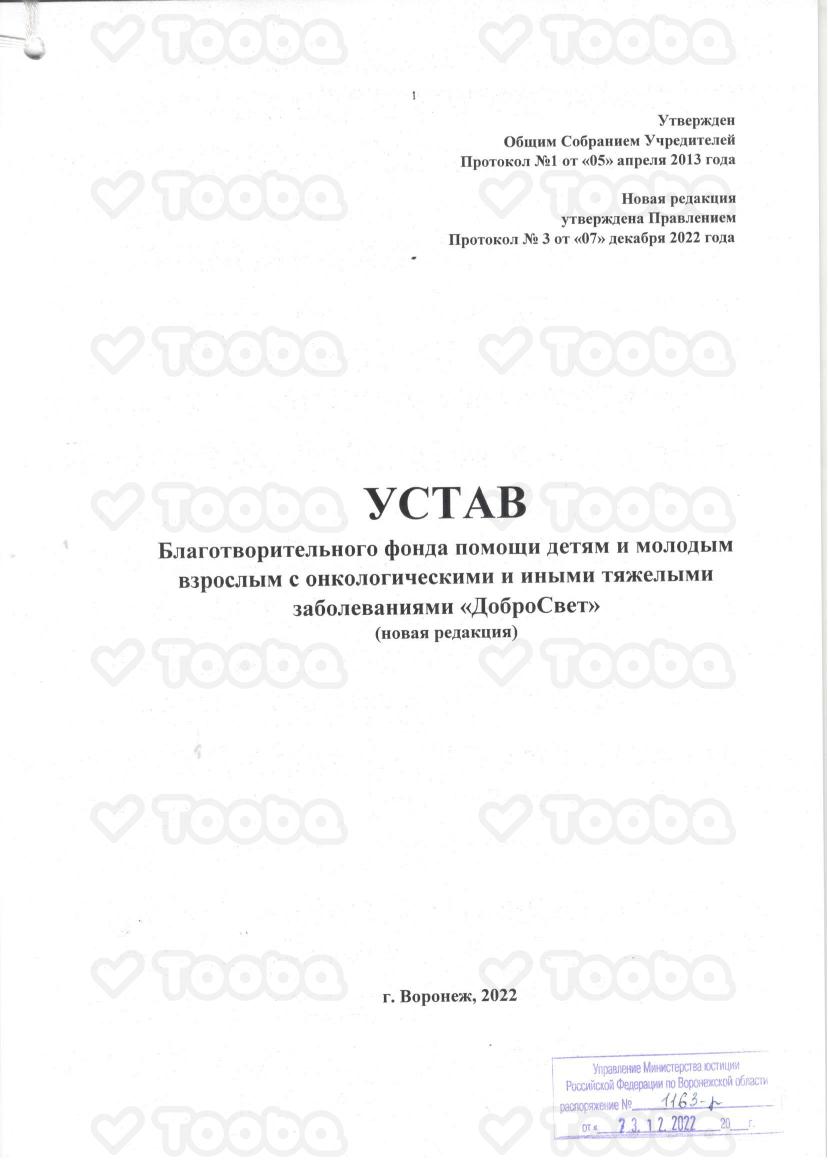 Устав_новая_редакция.pdf фонда «ДоброСвет», страница 1