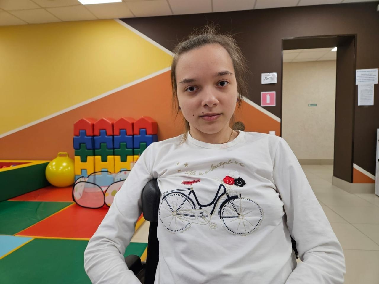 Daria needs a special wheelchair to get around