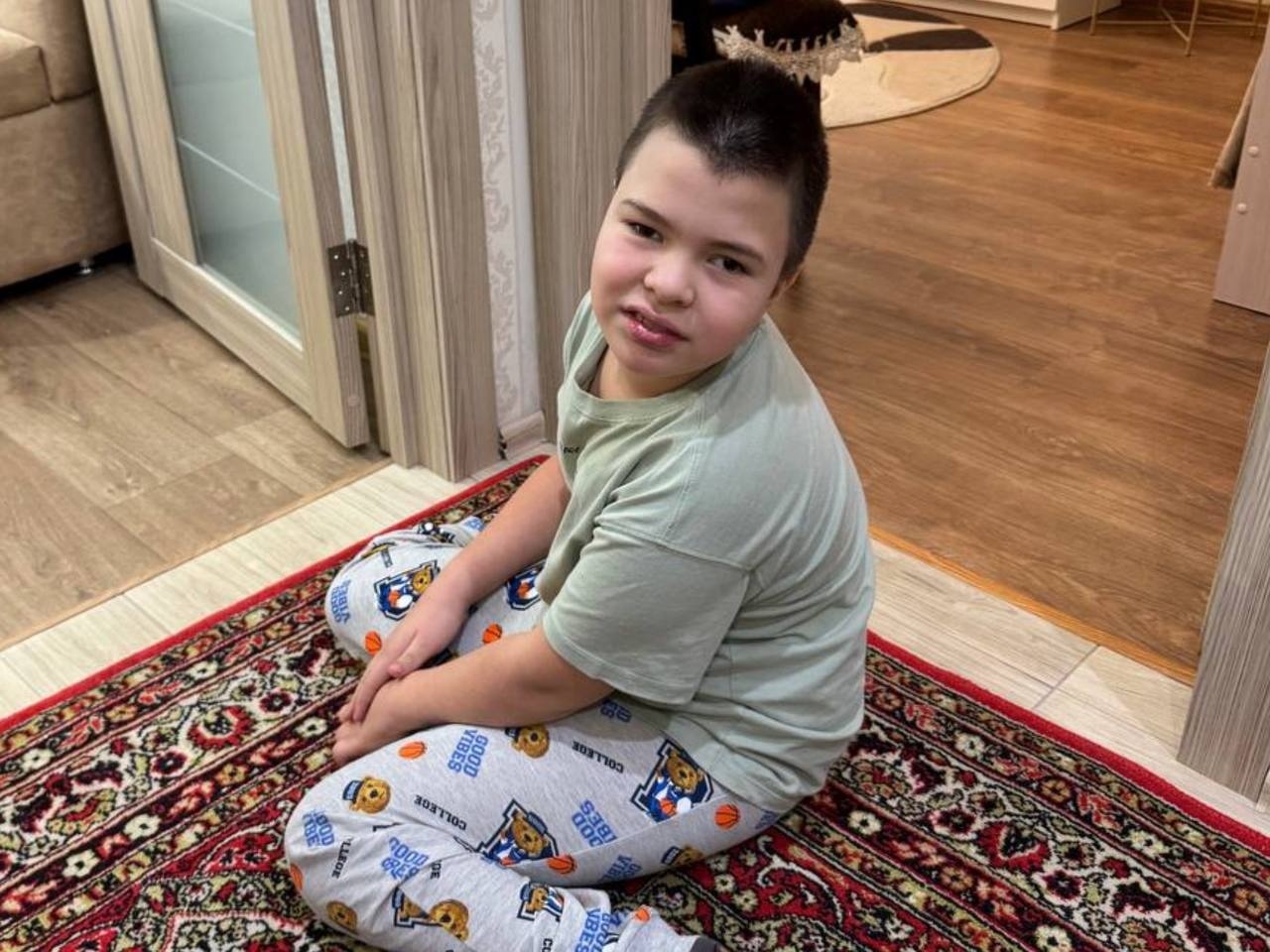 Rauf has cerebral palsy and needs rehabilitation to learn to walk and talk