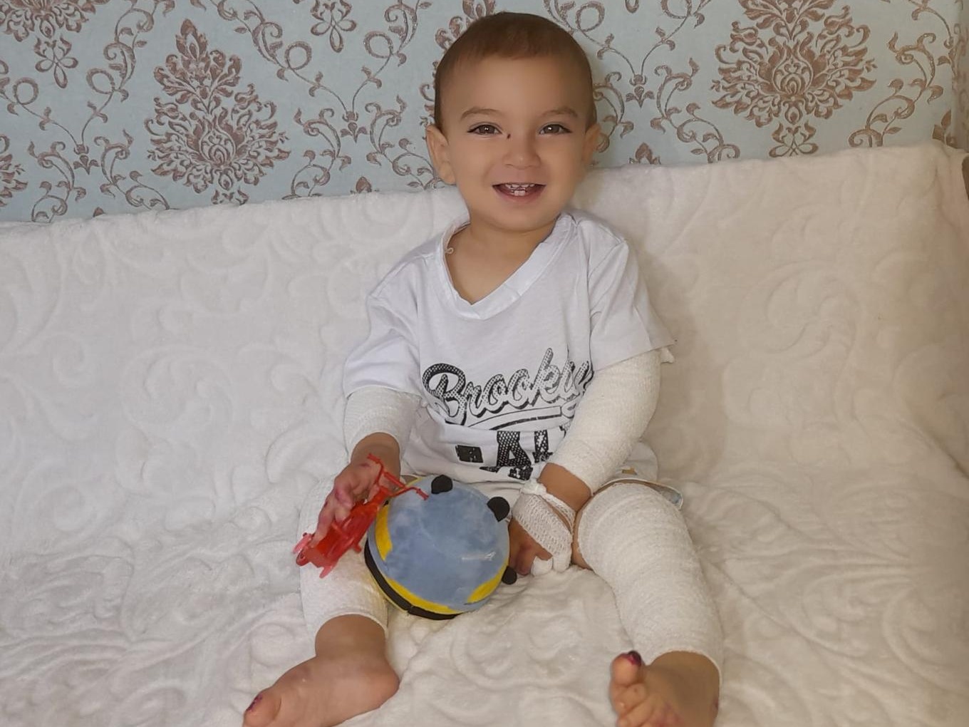 Muhammad has a skin disease and needs special ointments and bandages to protect it!