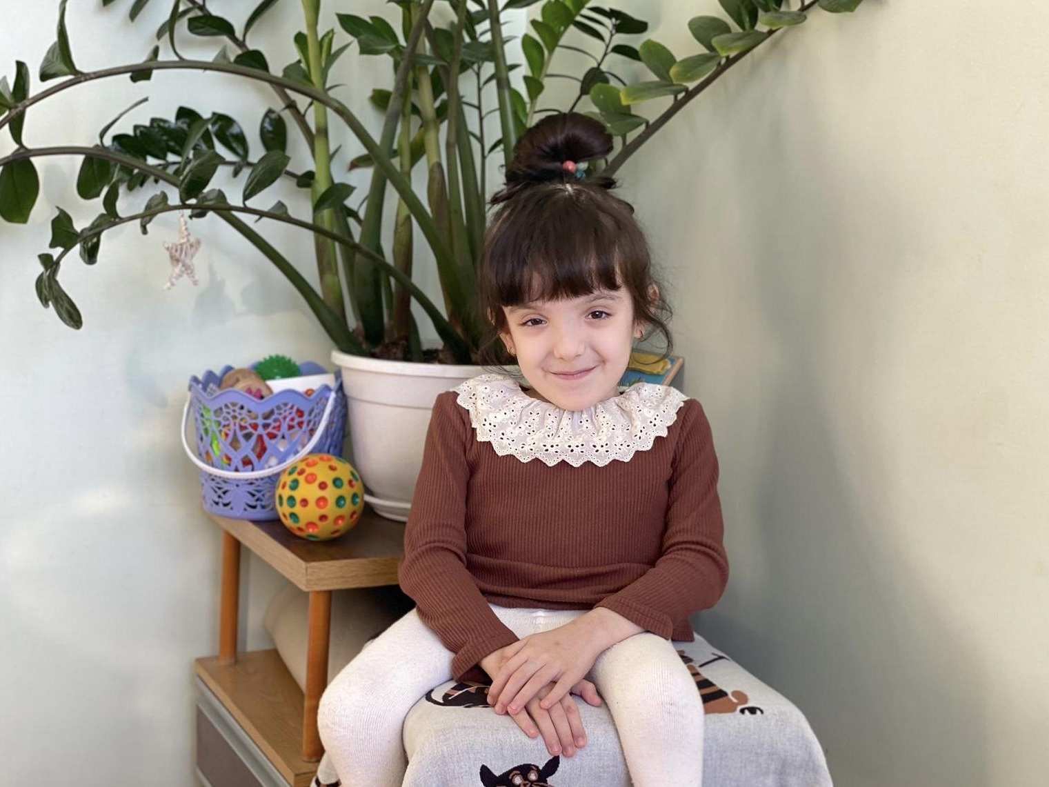 Sumaya has spina bifida and needs a stroller to move on her own!