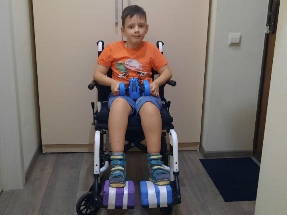 Rodion needs a special device to relearn how to take an upright position and walk