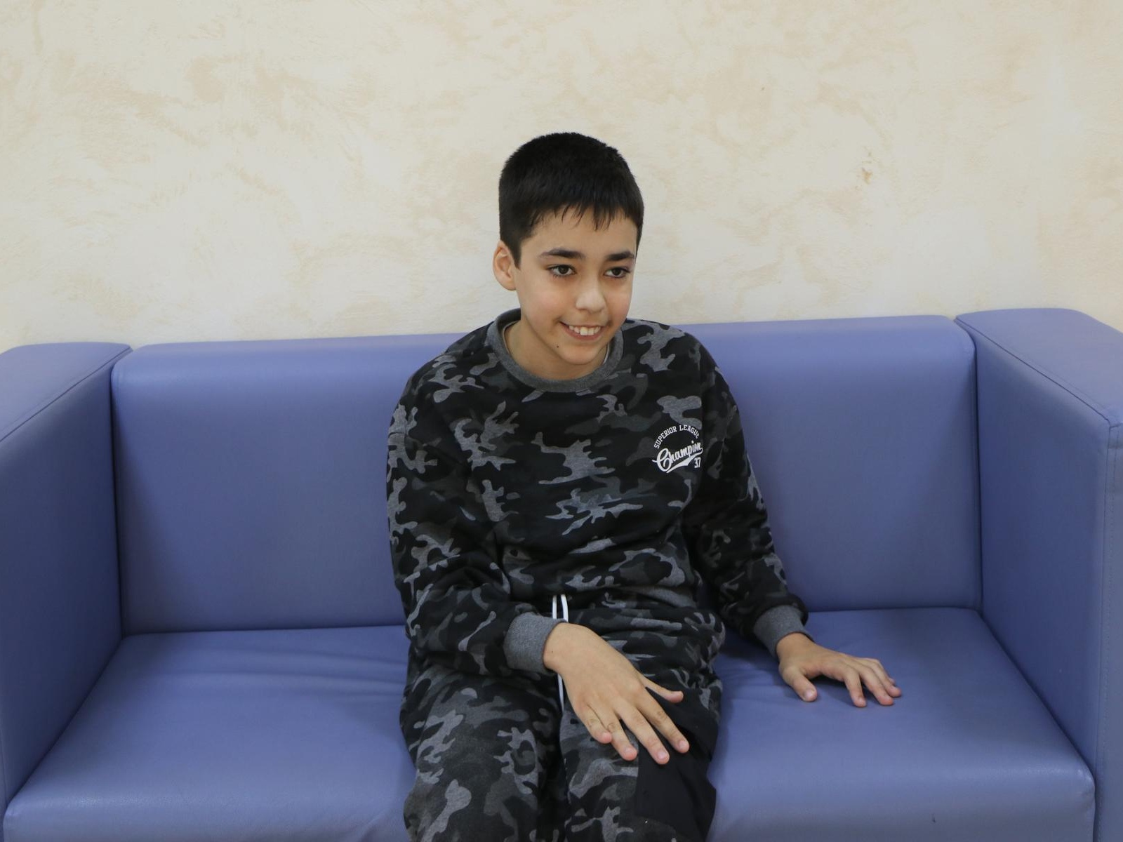 Magomed-Tagir has cerebral palsy. He needs a rehabilitation course to learn to walk independently!