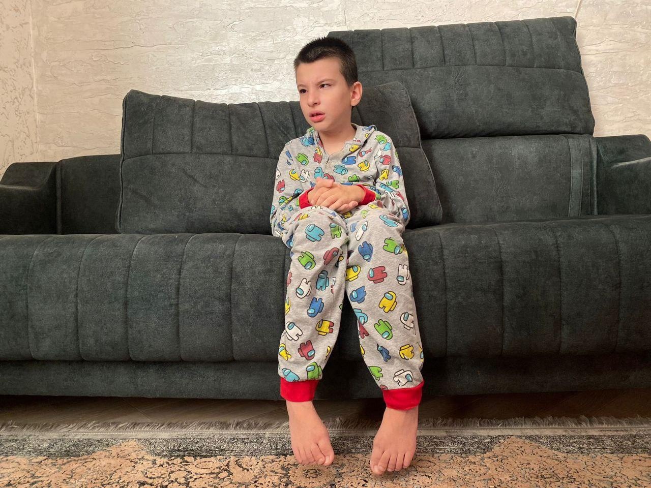 Magomed has cerebral palsy. He needs a special wheelchair