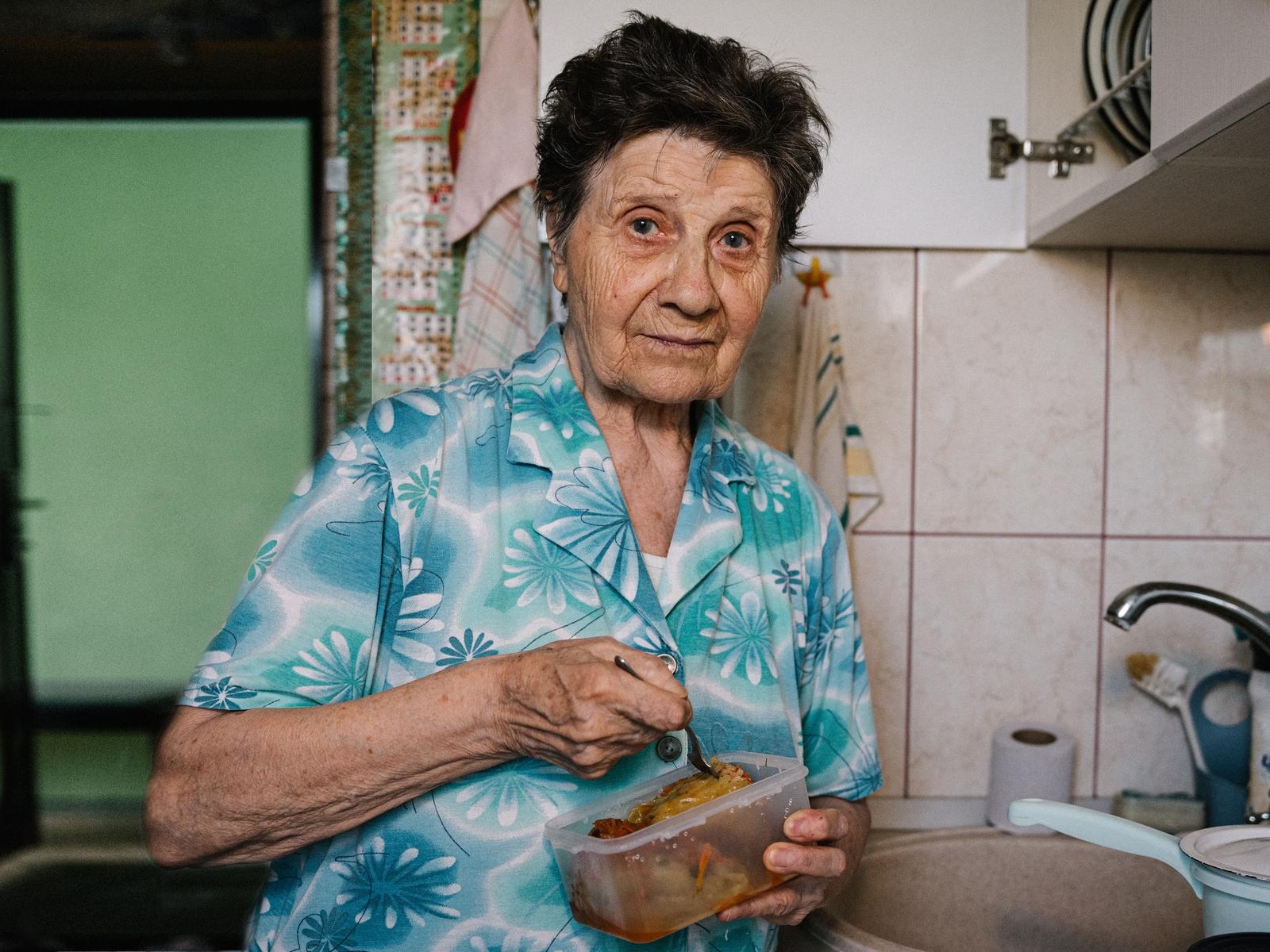 Lonely, needy elderly people need food