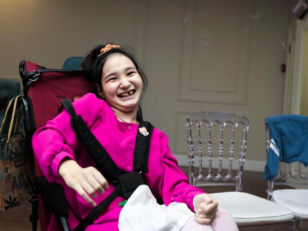 Rugaya has cerebral palsy and needs a special wheelchair